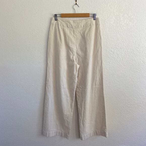 Marine Layer Flora High Waisted Wide Leg Trouser Pants Parchment Ecru Size 10 - Picture 8 of 16